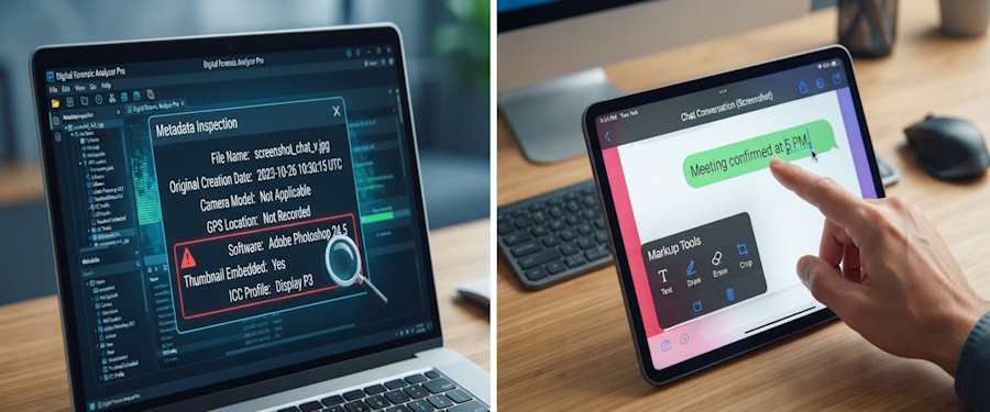 Vulnerabilidad y manipulación de capturas de pantalla en litigios judiciales